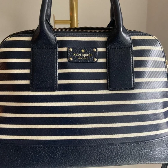 Kate Spade Navy Nautical Striped Leather Bag - Picture 2 of 14